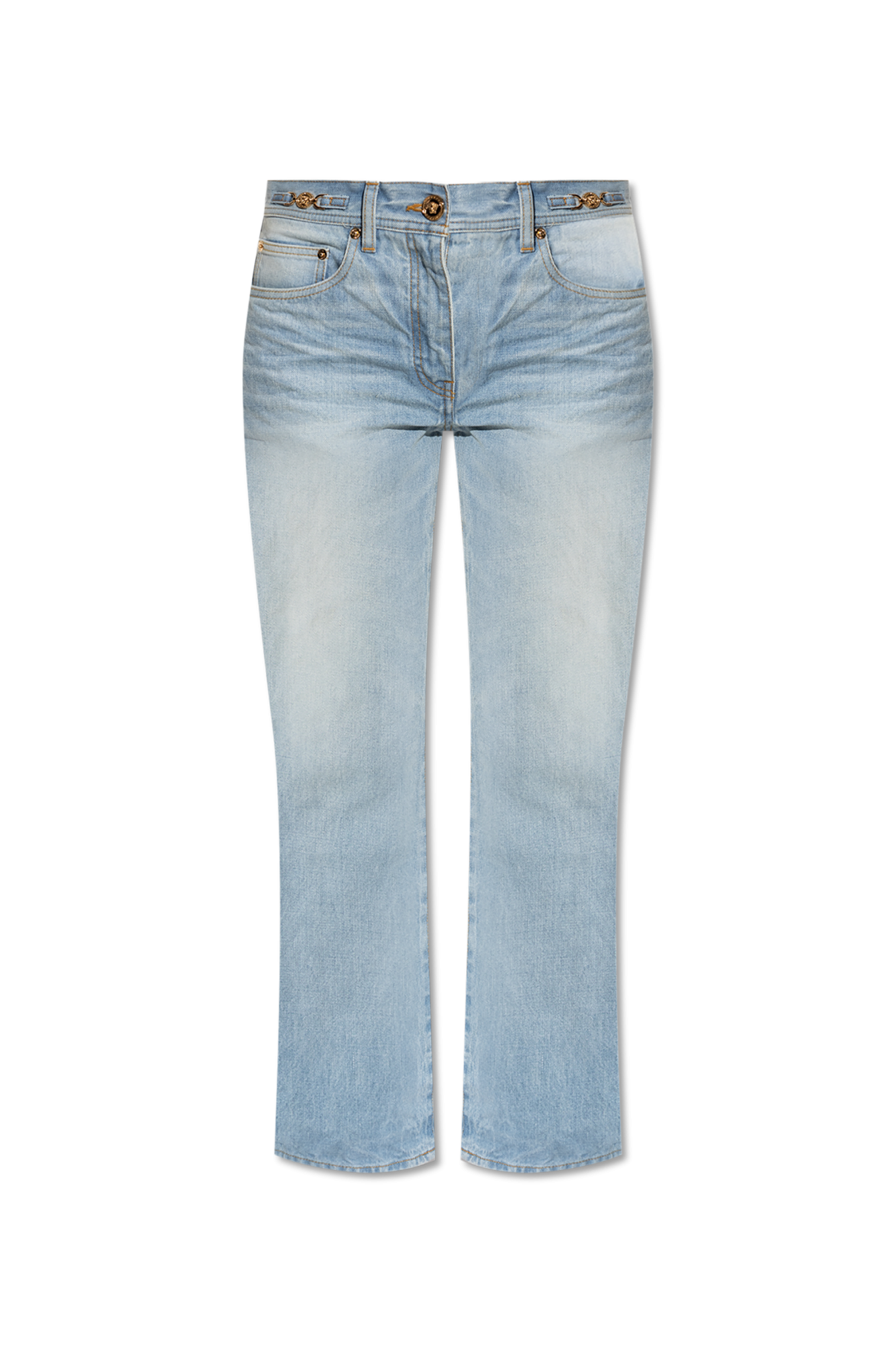 デニム・ジーパン VERSACE Women Denim Pants 10115191A136511D110 WHITE Skinny Jeans White,Print | VERSACE US